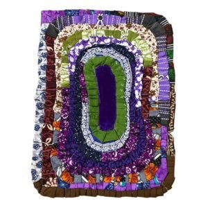 Handcrafted Multicolour Ruffle Door Mat – Pack of 2 | Soft, Colourful Layered Fabric Mats for Home & Entryway