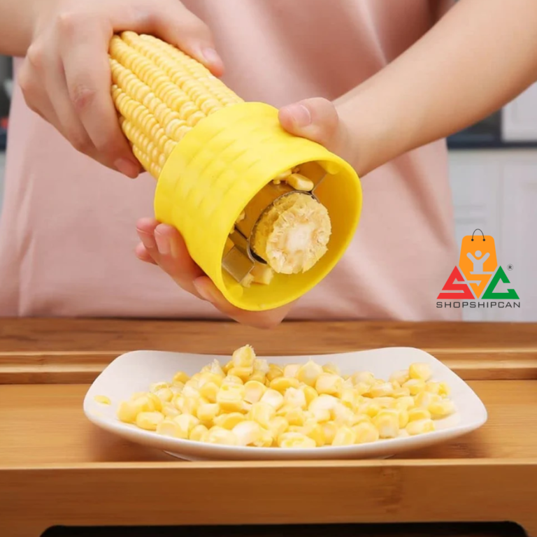 Corn Peeler, Stainless Steel Corn Cutter & Kernel Remover, Manual Circular Thresher, Portable Kitchen Gadget with Hand Protector Hover Image
